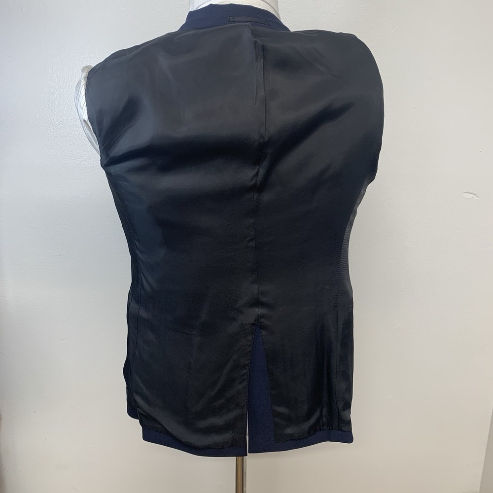 Theory Navy Blue Sport Coat Men 36 Short Blazer Jacket Wool Spandex  2 Button - Picture 5 of 12